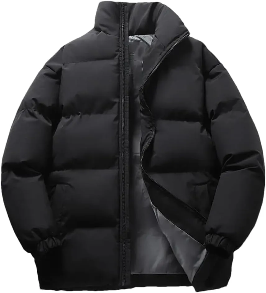 Niiyyjj Winter Men Warm Thick Cotton Padded Jacket Standing Collar Casual Coats Loose Down Overcoat
