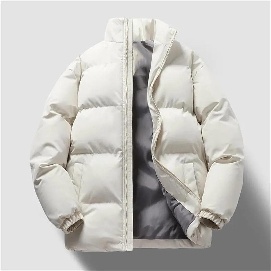 Niiyyjj Winter Men Warm Thick Cotton Padded Jacket Standing Collar Casual Coats Loose Down Overcoat