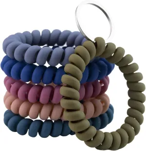 OEHEDOU 6Pcs Stretchable Wristband Wristlet Keychain Wrist Keychain Wristlet Spring Spiral Wrist Coil Key Chain Spring Flexible Spiral Wrist Coil Wrist Key Holder Key Ring Wristband Keyring
