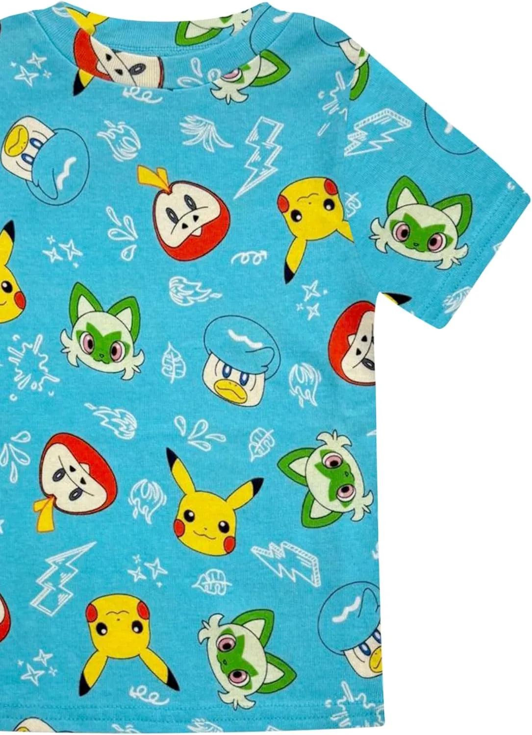 Pokmon Boys Pajama Set - 4 Piece Short Sleeve & Shorts Pajama Set - 100% Cotton PJs, Snug-Fit Kids Summer Pajamas