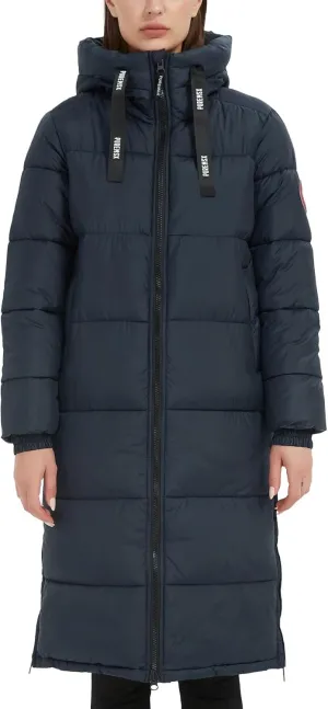 PUREMSX Womens Long Puffer Coat, Warm Thick Insulated Quilted Outdoor Windproof Hooded Jacket XS-XXL