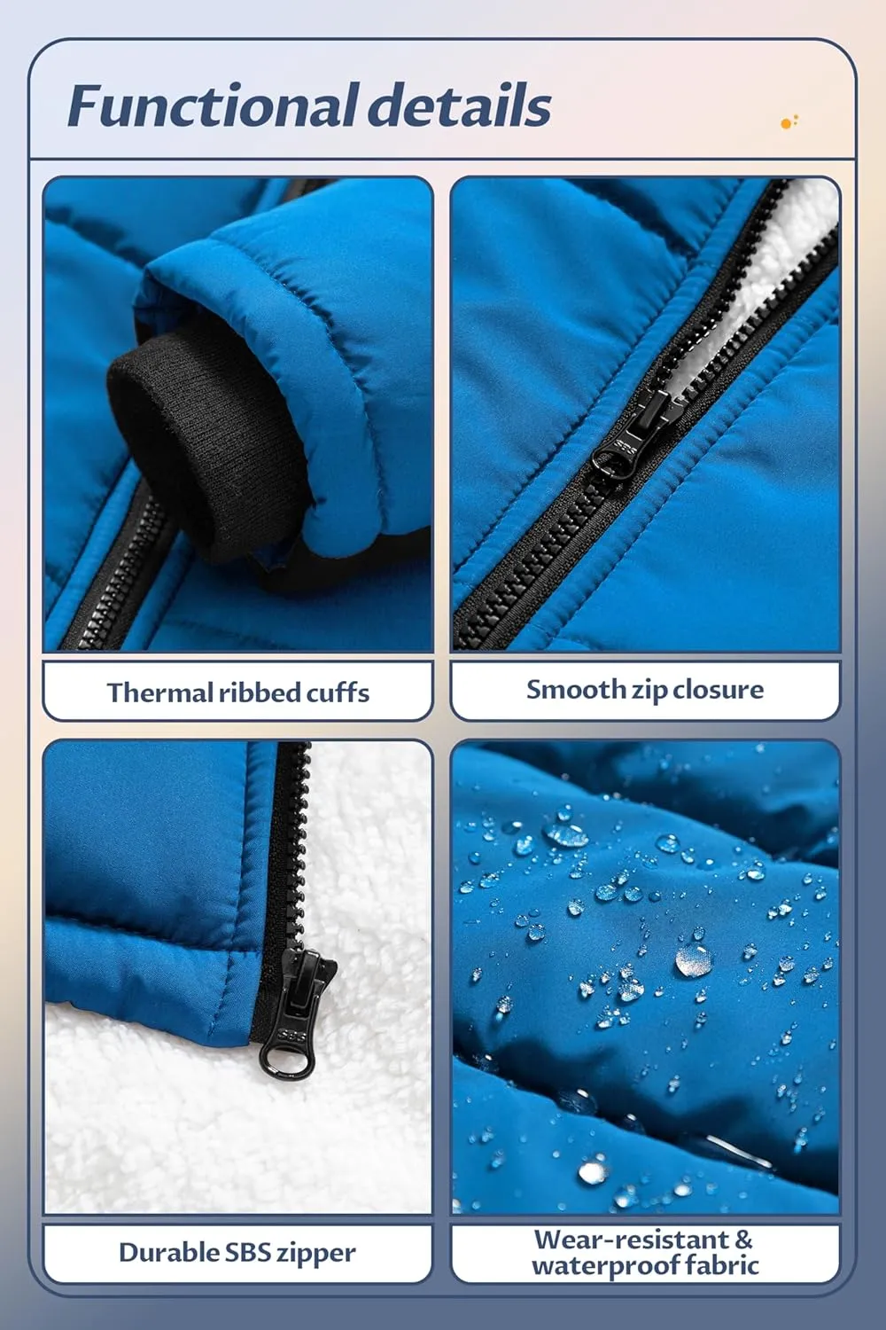 Pursky Boy's Warm Winter Coat Water Resistant Sherpa Outerwear Puffer Jackets With Removable Furry Hood