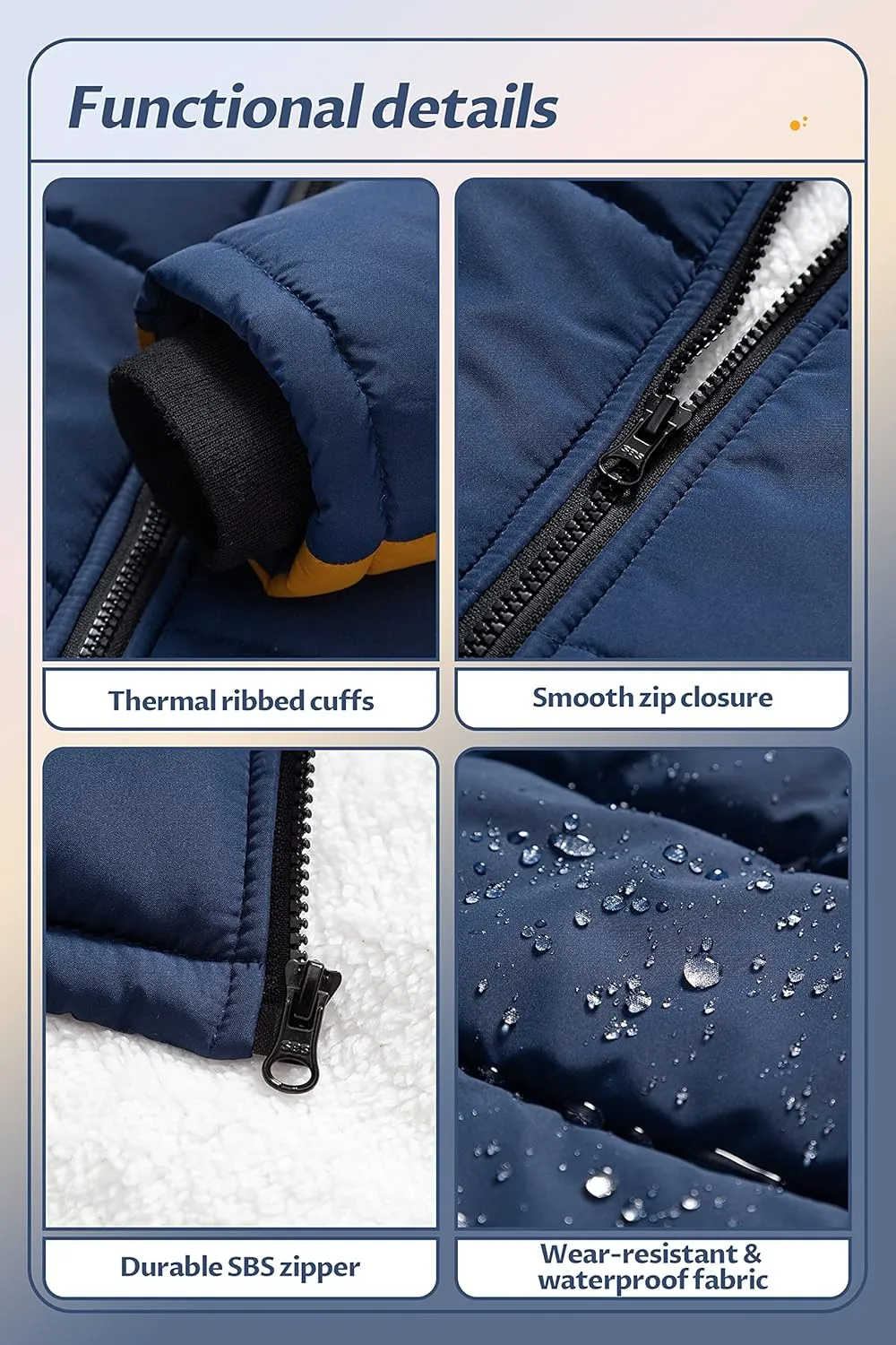Pursky Boy's Warm Winter Coat Water Resistant Sherpa Outerwear Puffer Jackets With Removable Furry Hood
