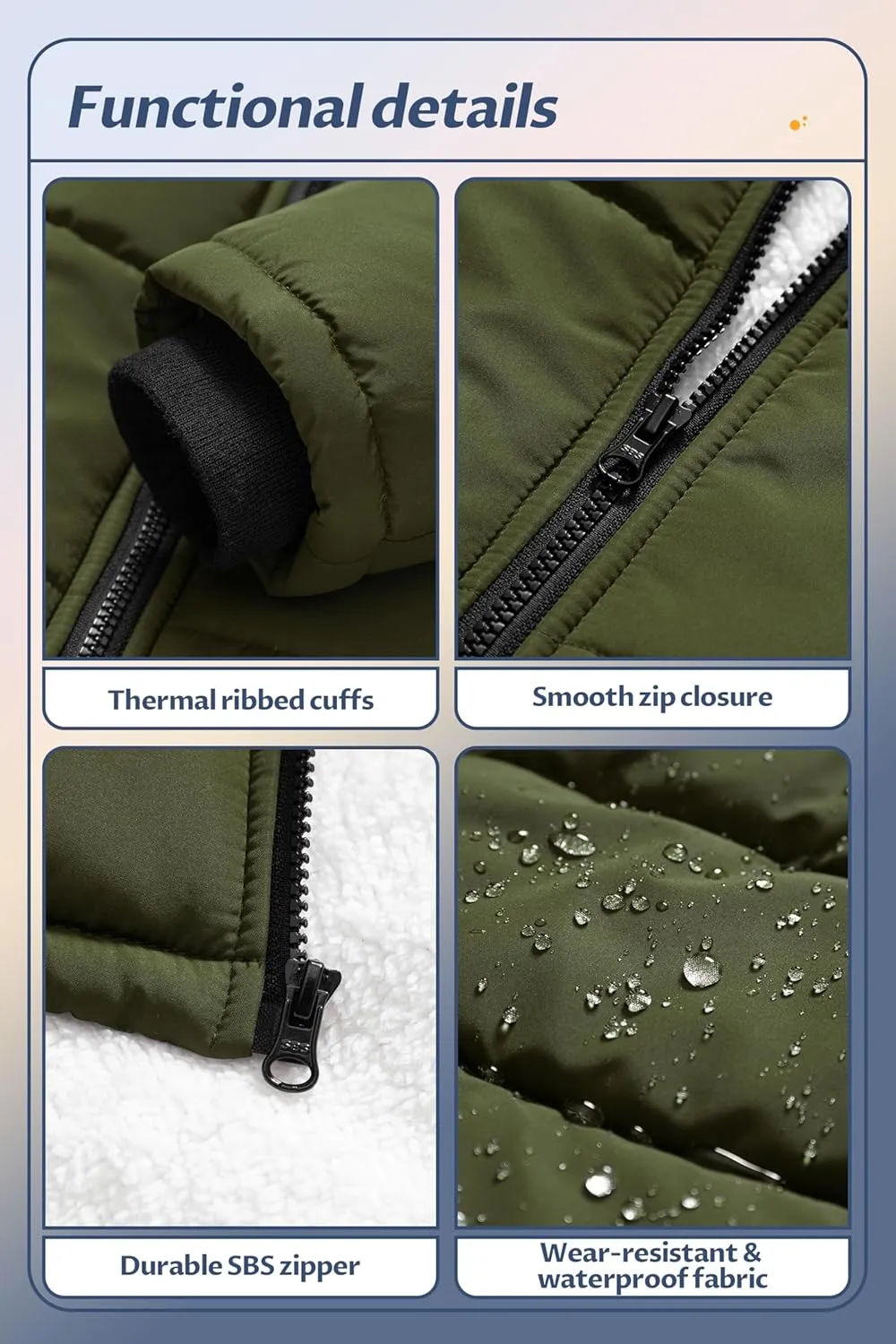 Pursky Boy's Warm Winter Coat Water Resistant Sherpa Outerwear Puffer Jackets With Removable Furry Hood