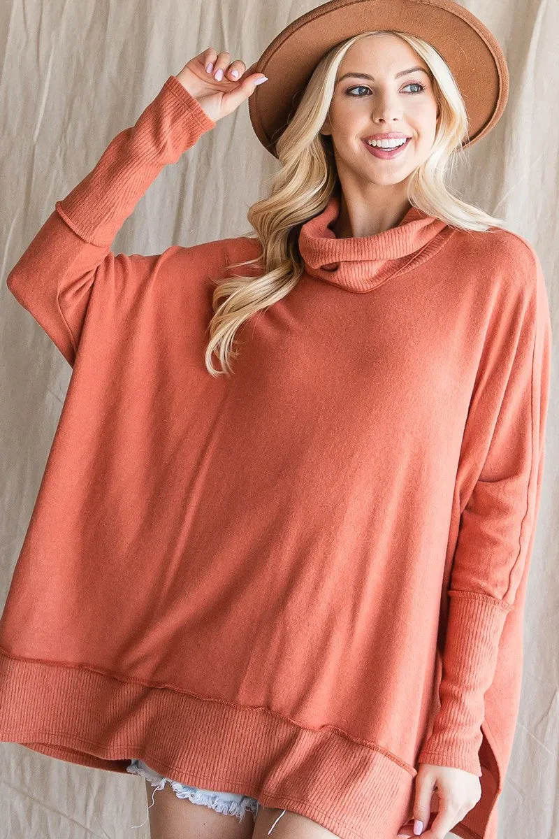 Ready for Everything Dolman Cowl Neck Top