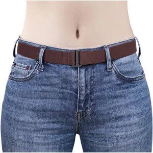 SANSTHS Womens Invisible Adjustable Elastic No Show Flat Buckle Stretchable Belt for Jeans Pants Dresses
