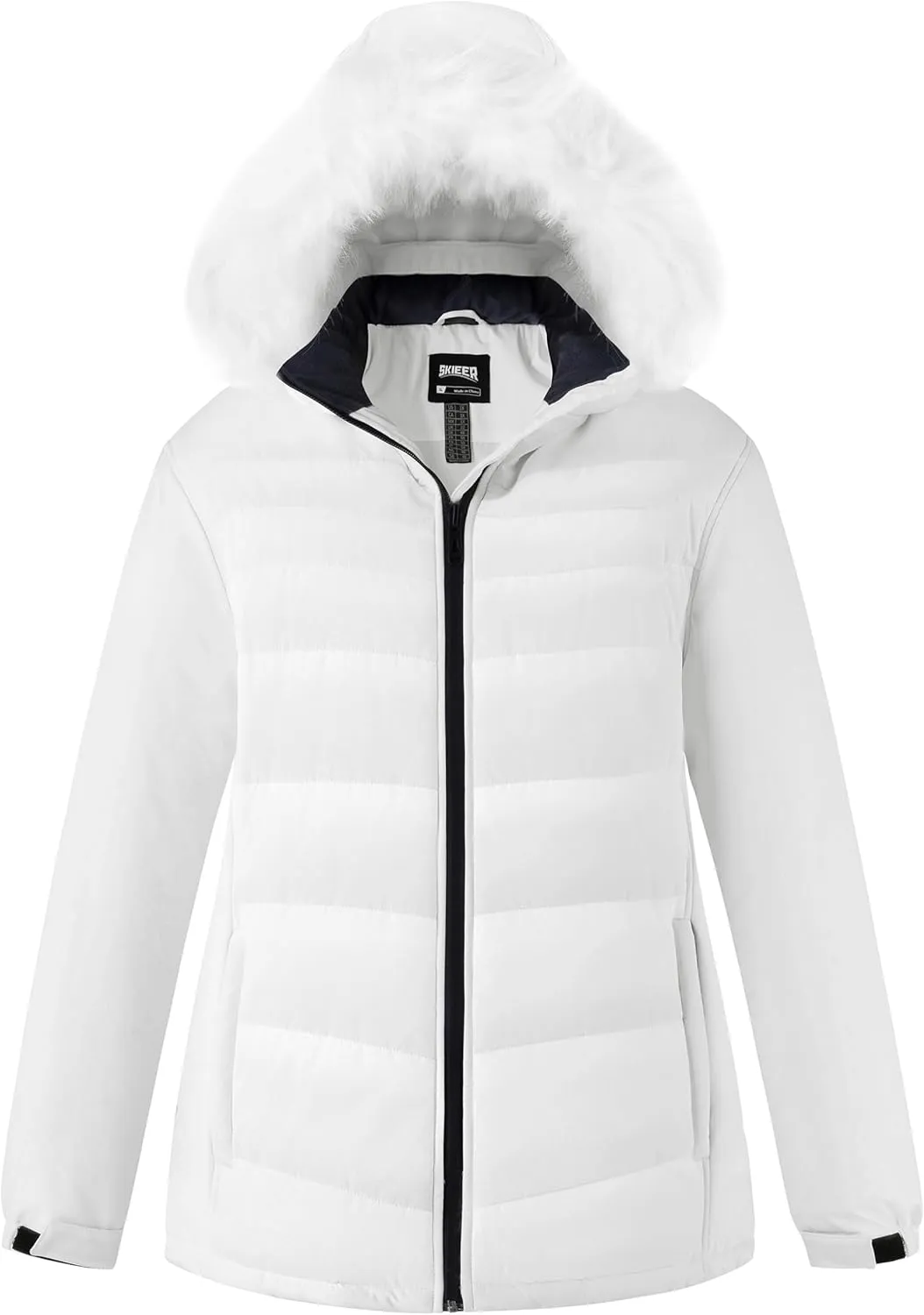 Skieer Women's Plus Size Ski Jacket Waterproof Warm Snow Winter Coat with Removable Hood