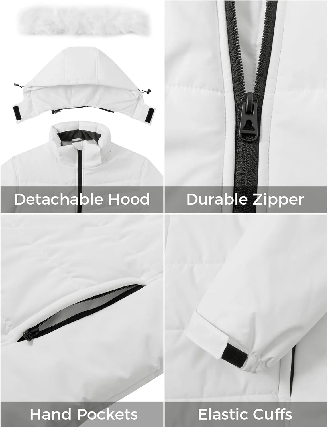 Skieer Women's Plus Size Ski Jacket Waterproof Warm Snow Winter Coat with Removable Hood