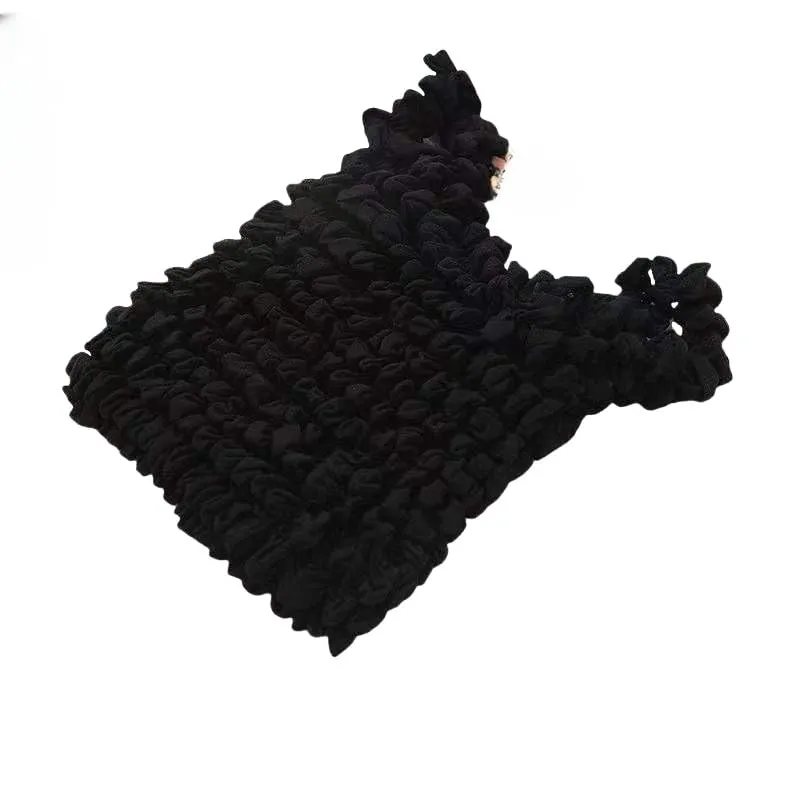 Stretchable Magic Bubble Bag: Oversized Portable Shopping Tote with Pleated Design, High Capacity & Eco-Friendly Handbag (1pc) (Black)