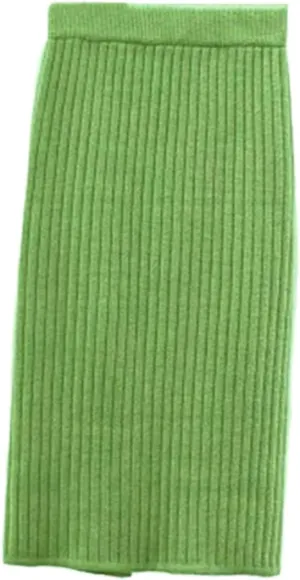 Stretchable Split Knit Sweater Skirt Elastic High Waist Midi Pencil Skirt Bodycon Women Long Skirts