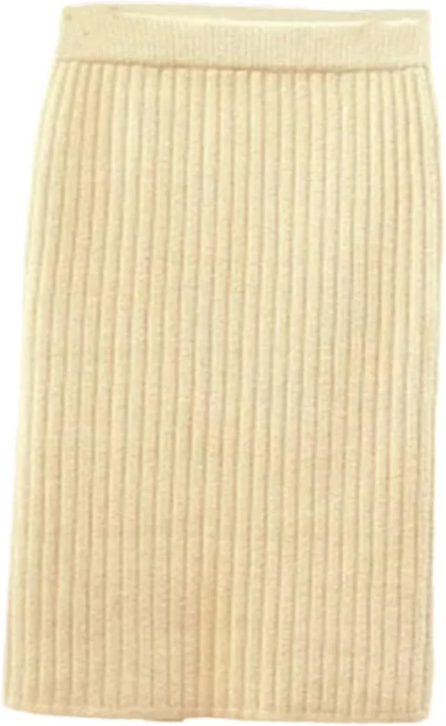 Stretchable Split Knit Sweater Skirt Elastic High Waist Midi Pencil Skirt Bodycon Women Long Skirts