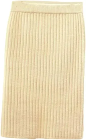 Stretchable Split Knit Sweater Skirt Elastic High Waist Midi Pencil Skirt Bodycon Women Long Skirts