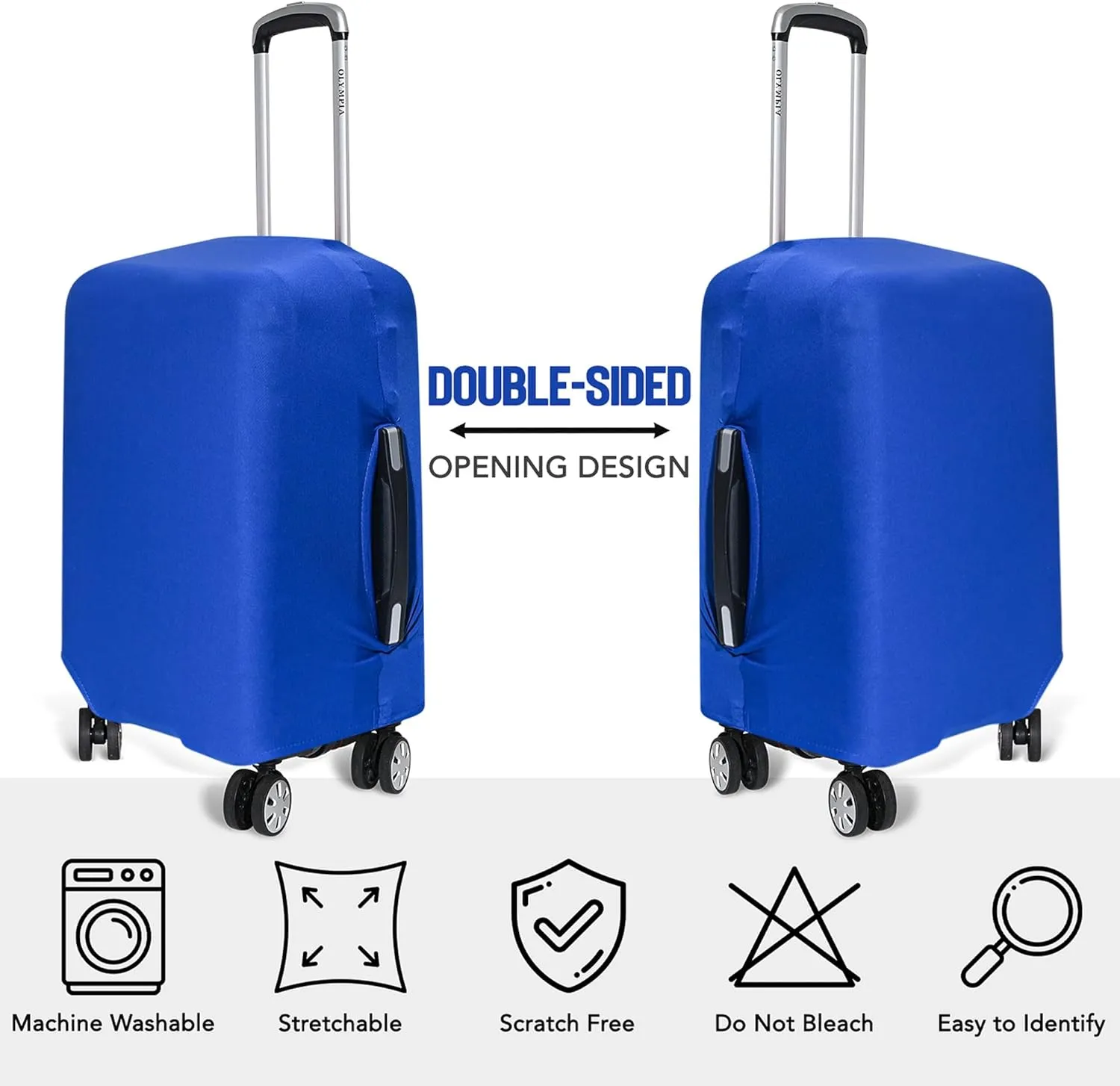 STROMGUARD Suitcase Cover, Blue, TSA Approved, Durable, Universal Size, Scratch-Free, Stretchable, Machine Washable