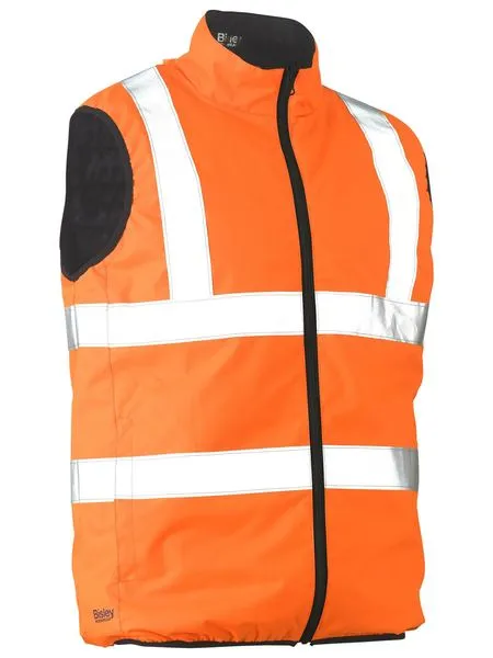 Taped Hi Vis Reversible Puffer Vest For Men