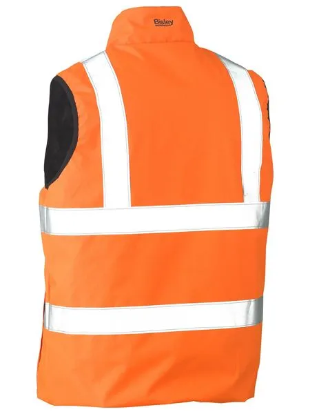 Taped Hi Vis Reversible Puffer Vest For Men