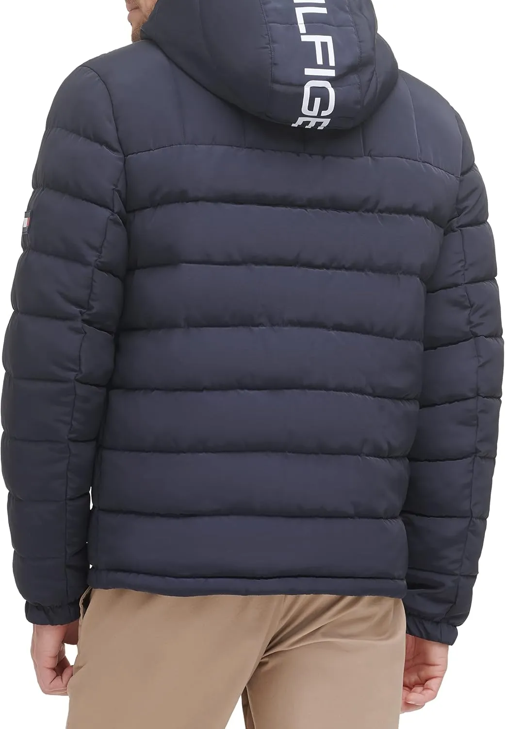 Tommy Hilfiger Men's Midweight Sherpa Lined Hooded Water Resistant Puffer Jacket