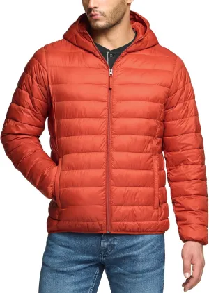 TSLA Men's Lightweight Packable Accent Puffer Jacket, Water-Resistant Winter Jackets