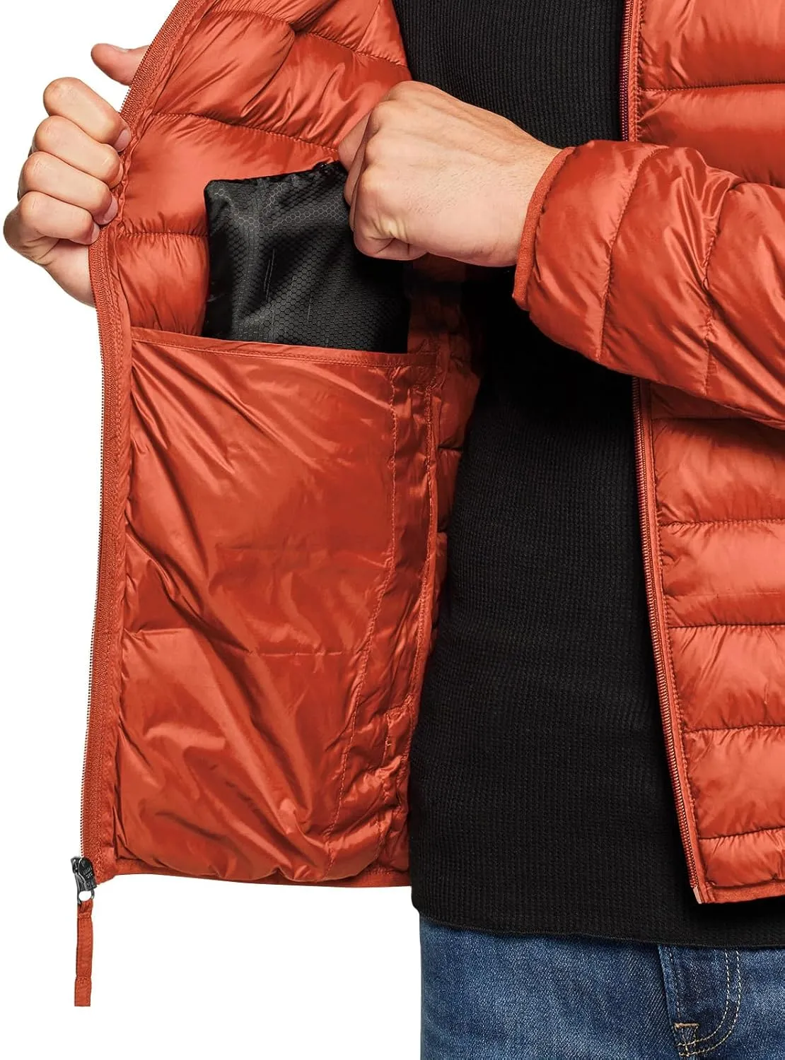 TSLA Men's Lightweight Packable Accent Puffer Jacket, Water-Resistant Winter Jackets