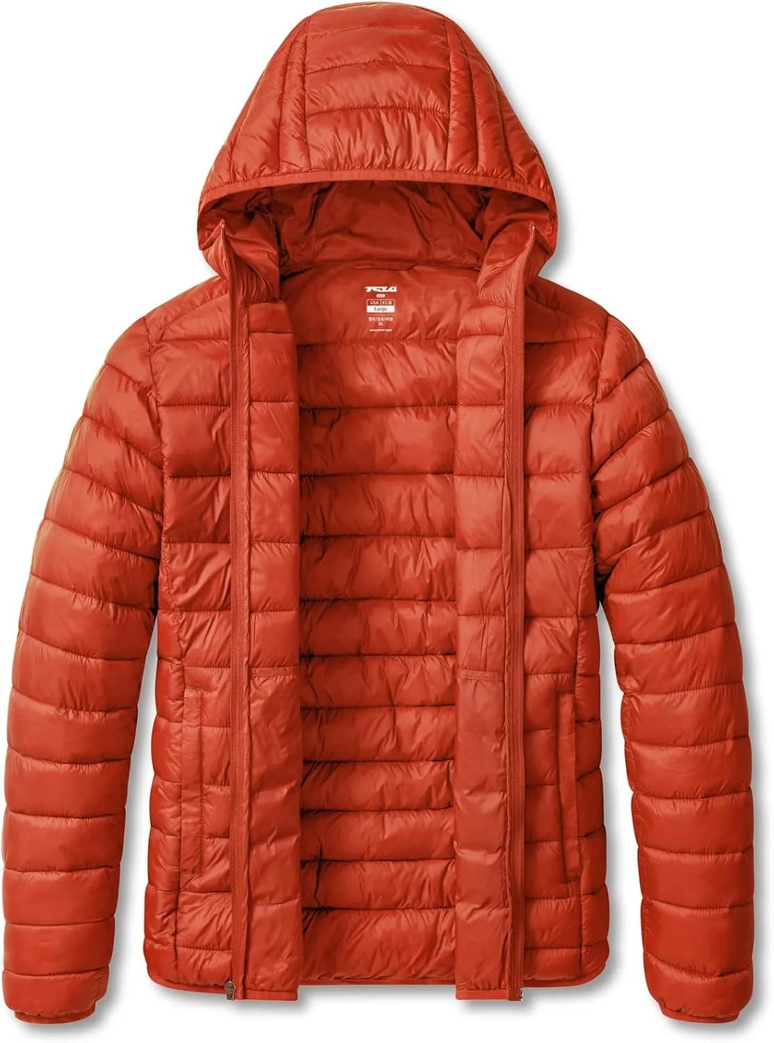 TSLA Men's Lightweight Packable Accent Puffer Jacket, Water-Resistant Winter Jackets