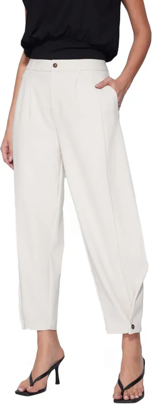 Vinova Womens Barrel Pants Stretchy High Waisted Wide Leg Work Pants Business Casual Outfits 2025