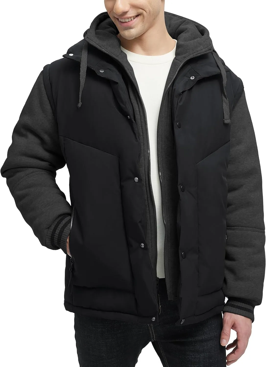 Winter Coats For Men Winter Jackets Water Resistant Warm Thicken Insulated Hooded Windproof Coat