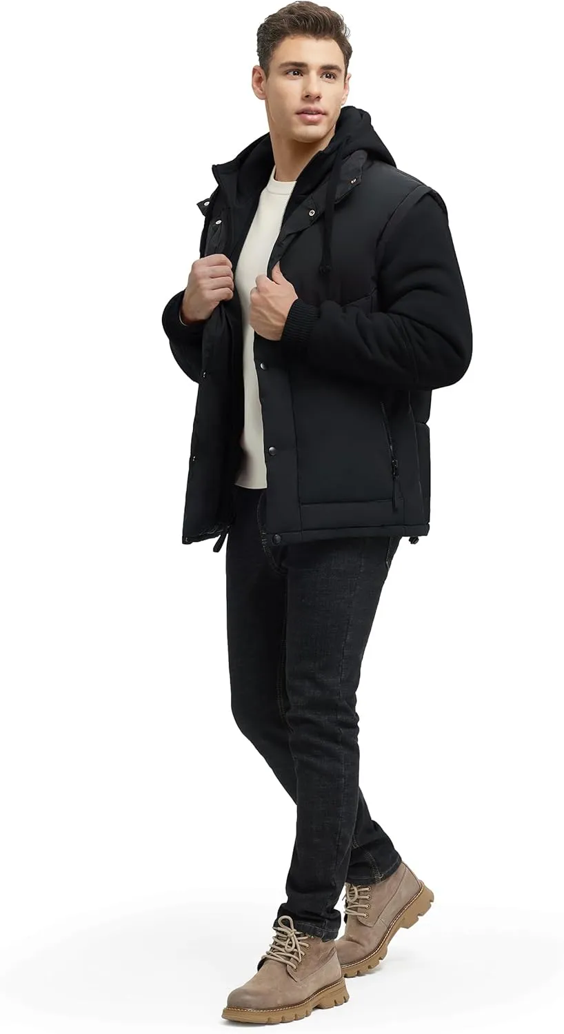 Winter Coats For Men Winter Jackets Water Resistant Warm Thicken Insulated Hooded Windproof Coat