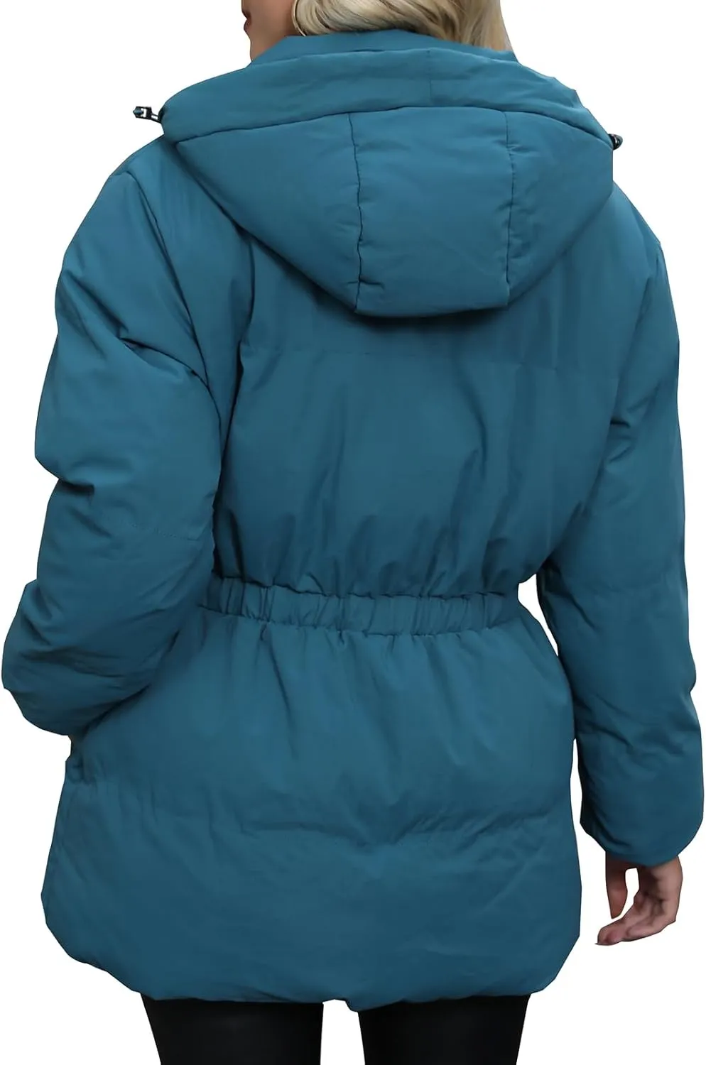 Winter Puffer Jacket Women Quilted Hooded Coats Warm Long Sleeves Women Down Coat