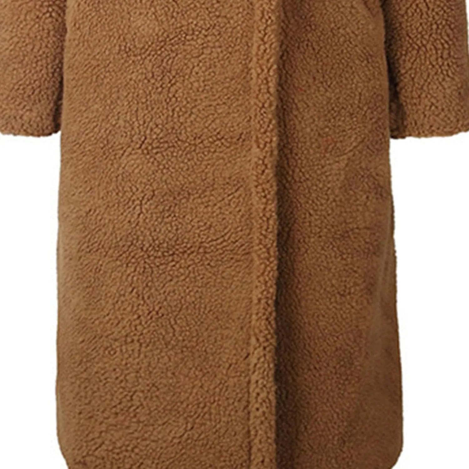 Women's Fleece Lapel Collar Trench Coat Open Front Long Cardigan Overcoat Winter Warm Outwear Jackets