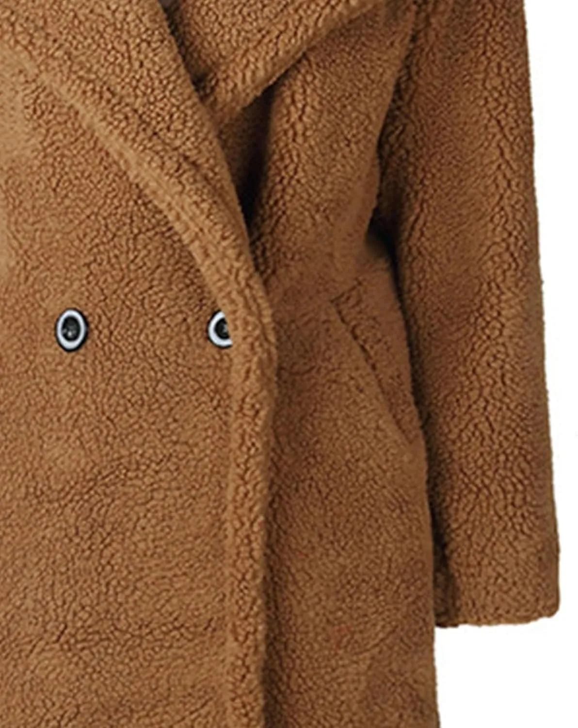 Women's Fleece Lapel Collar Trench Coat Open Front Long Cardigan Overcoat Winter Warm Outwear Jackets