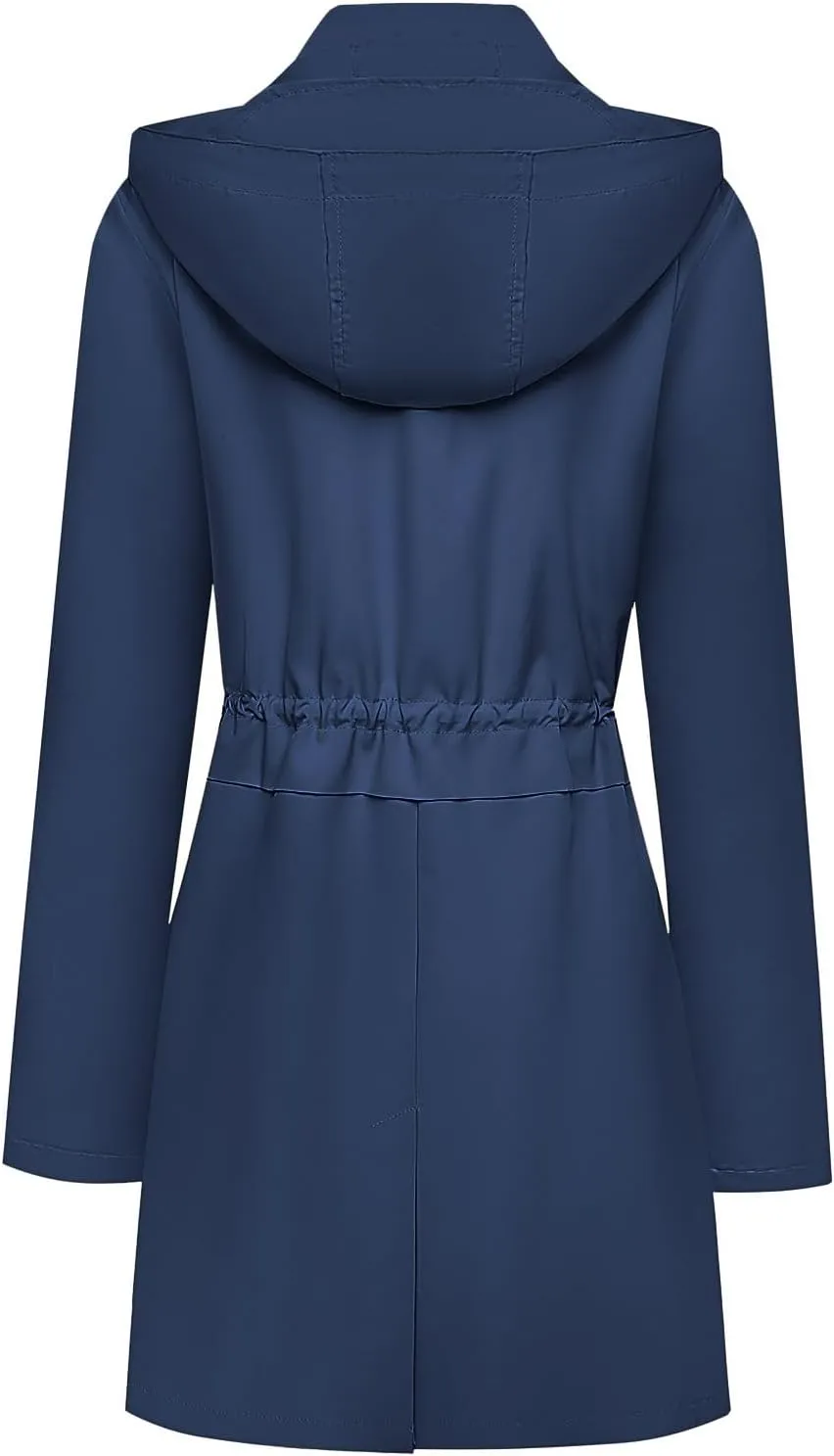 Womens Rain Jacket with Hood, Long Rain Coat for Women Waterproof Trench Coat Lined Windbreaker Fall Jacket