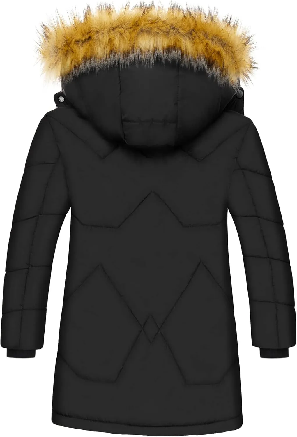 WULFUL Girl's Winter Coats Outerwear Down Puffer Jacket Waterproof with Warm Fur Hood