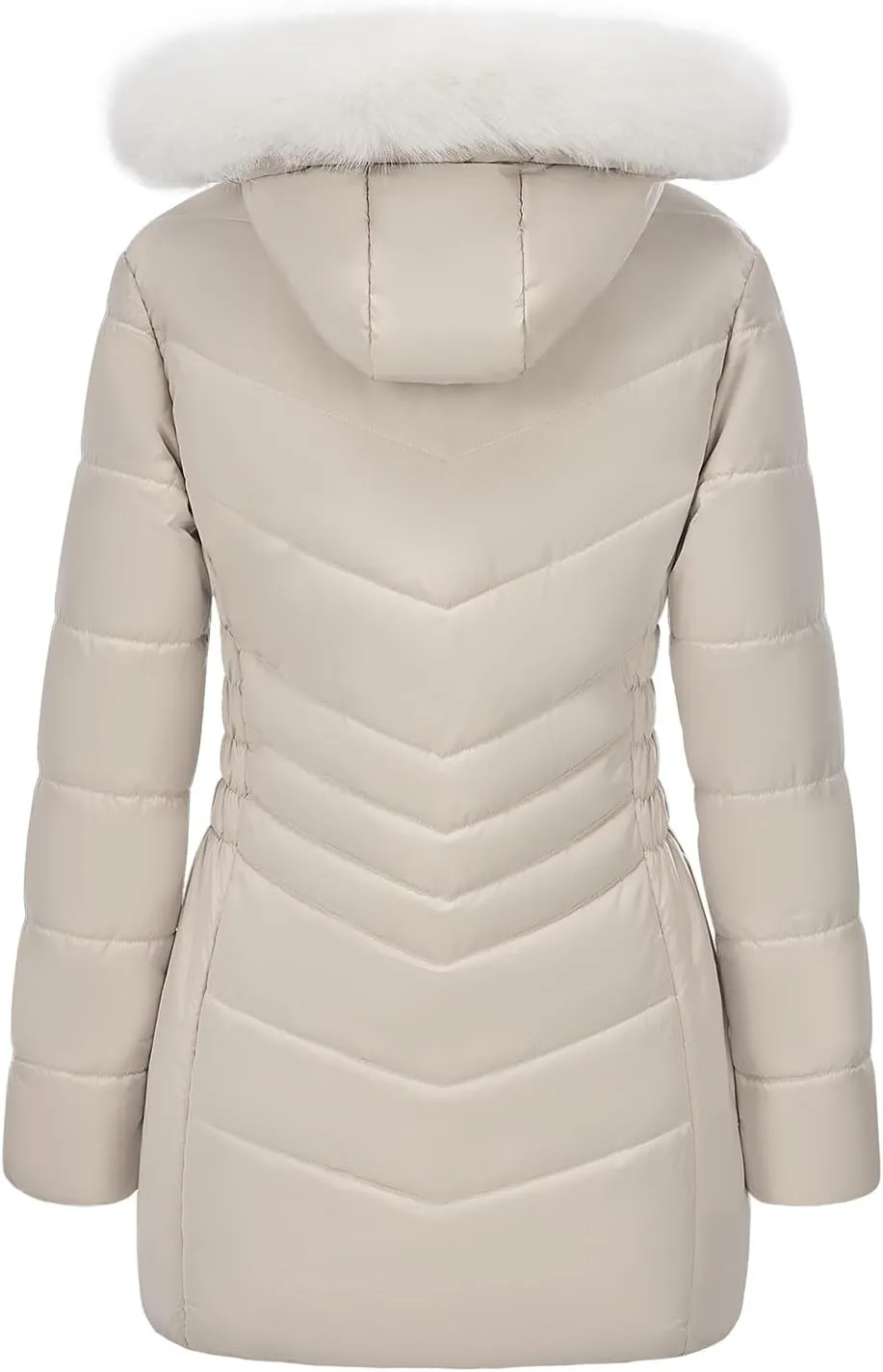 WULFUL Women's Winter Coats Long Warm Thicken Puffer Jackets Outwear With Removable Fur Hood