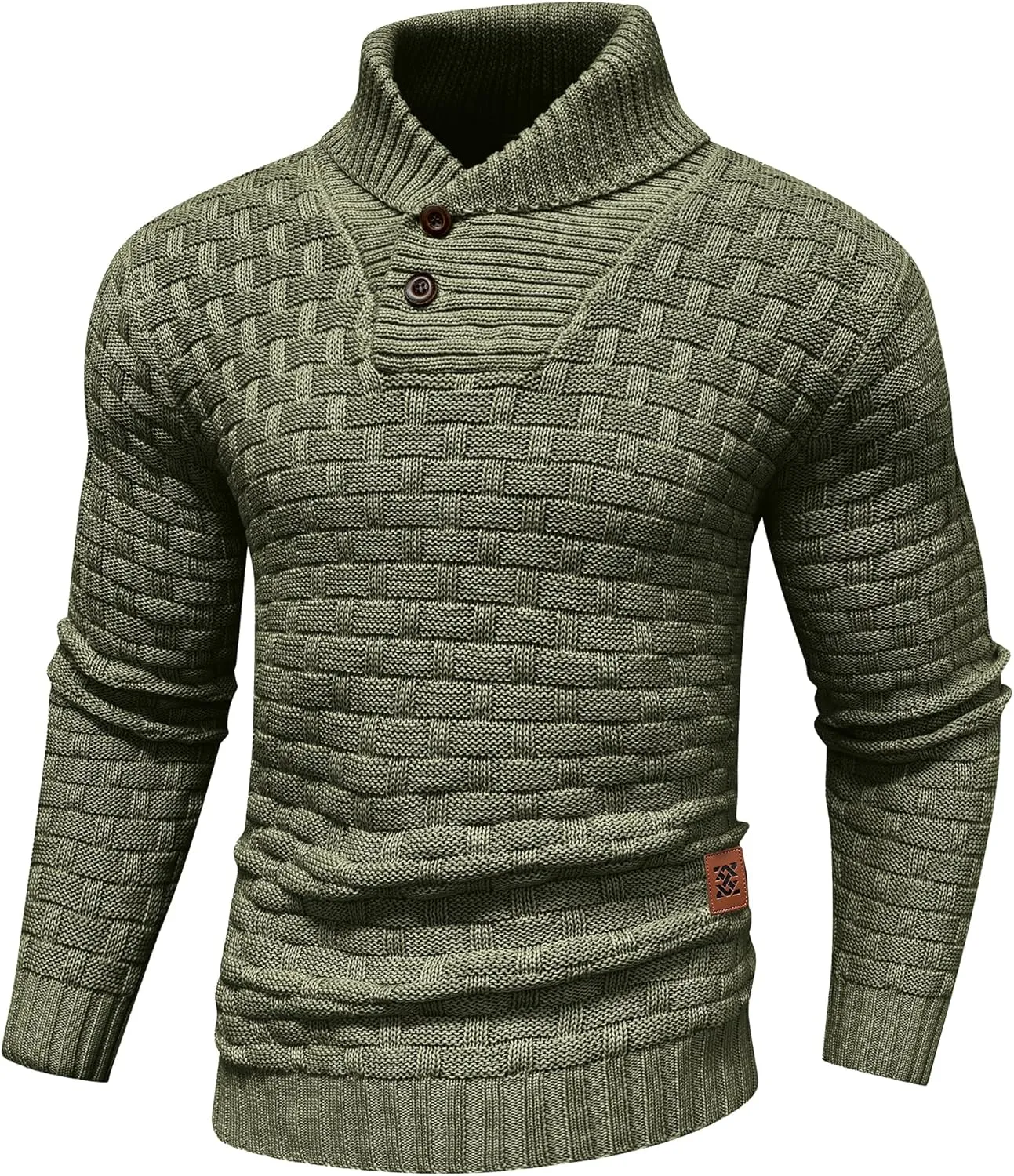 Zaitun Men's Turtleneck Sweater Shawl Collar Pullover Sweaters Regular Fit Knitted Tops