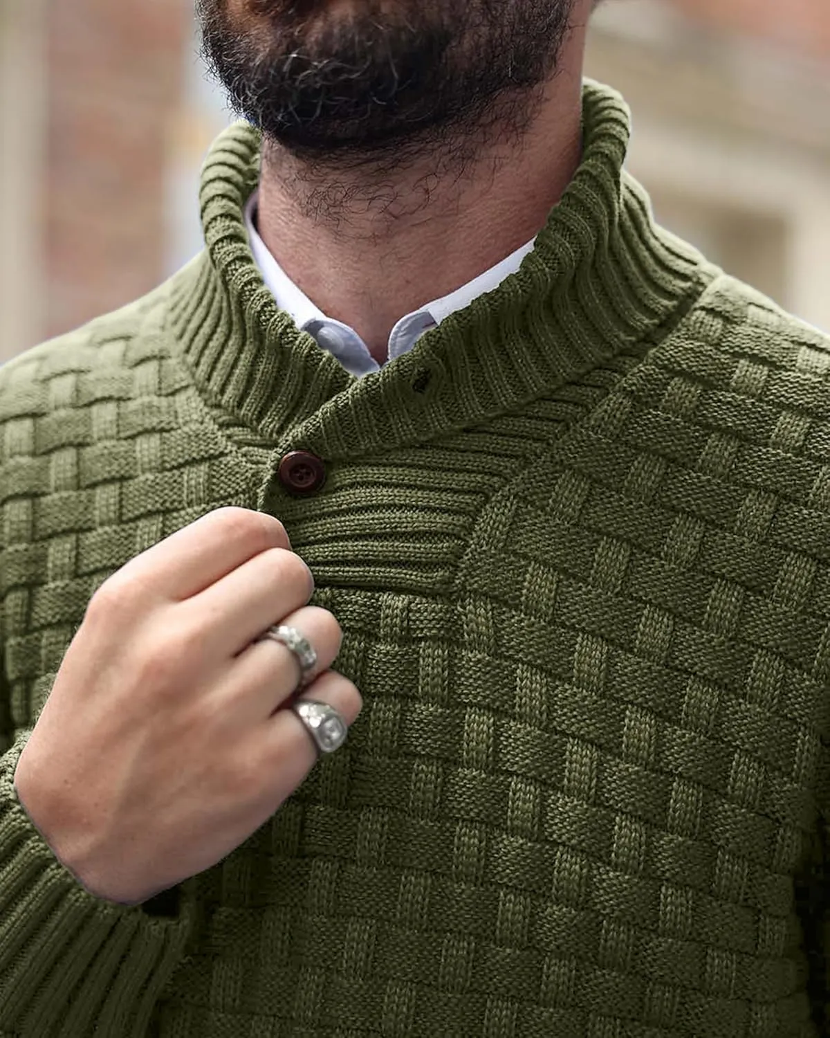 Zaitun Men's Turtleneck Sweater Shawl Collar Pullover Sweaters Regular Fit Knitted Tops