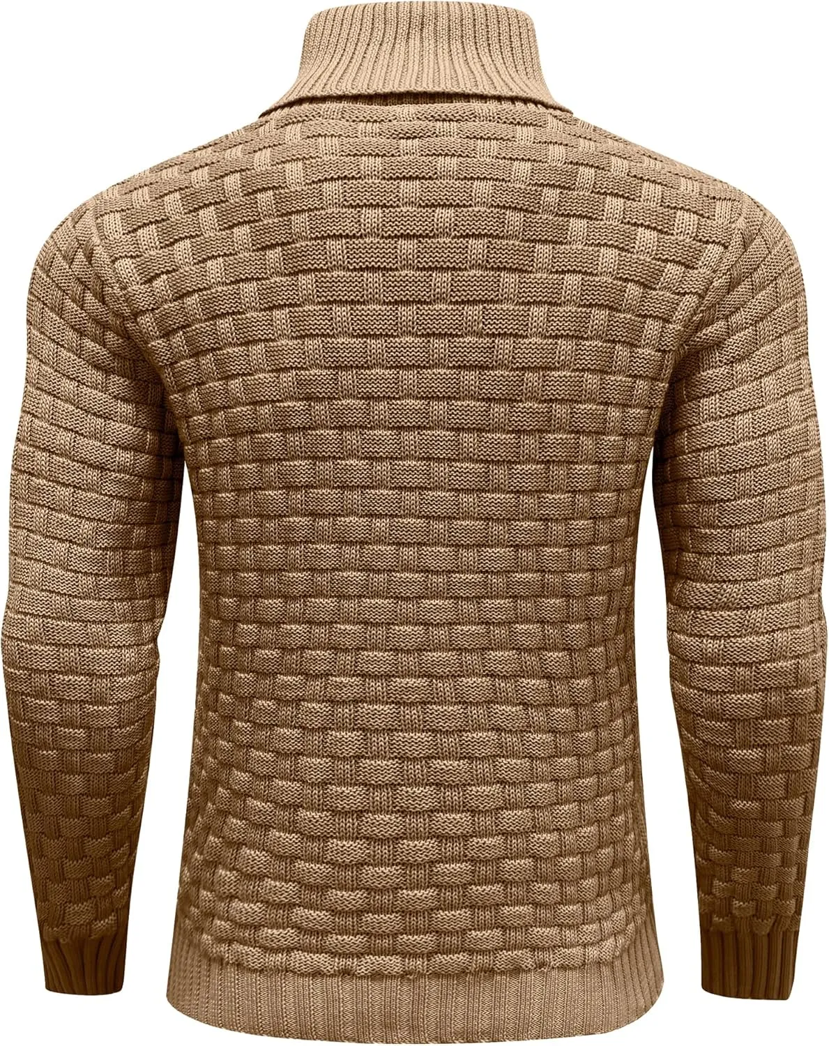 Zaitun Men's Turtleneck Sweater Shawl Collar Pullover Sweaters Regular Fit Knitted Tops